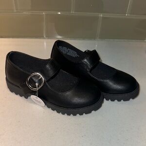 Sonoma Black Kids Dress Shoes with Silver Buckle